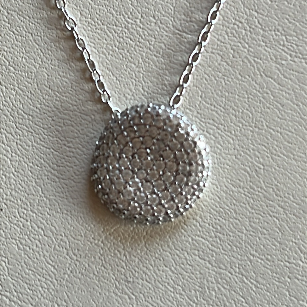Sterling Silver Crystal Disc necklace
